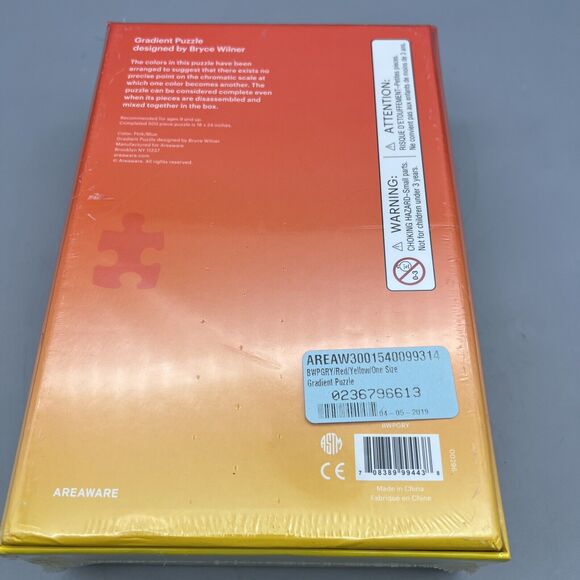 Gradient Puzzle Red Yellow Designed by Bryce Wilner 500 Piece New Sealed - Picture 4 of 6
